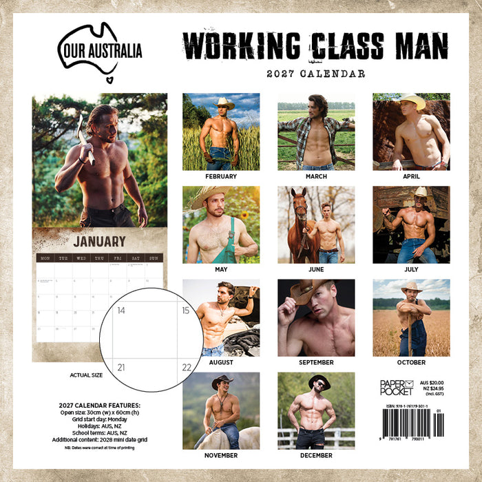 Working Class Man 2027 Square Wall Calendar