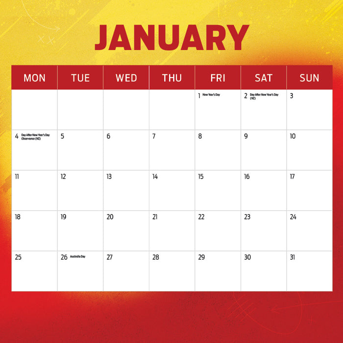AFL Gold Coast Suns 2027 Square Wall Calendar