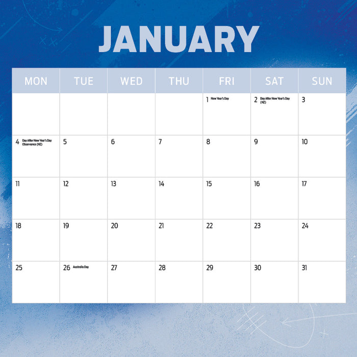 AFL North Melbourne Kangaroos 2027 Square Wall Calendar