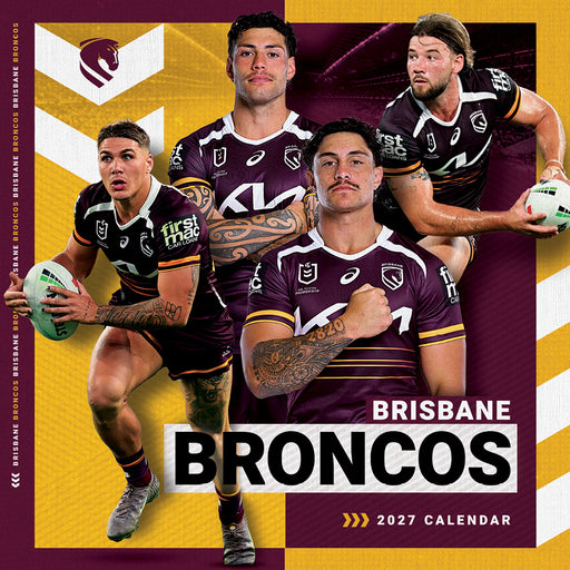 NRL Brisbane Broncos 2027 Square Wall Calendar