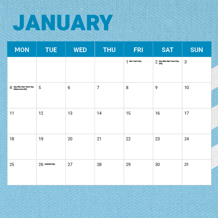NRL Cronulla Sharks 2027 Square Wall Calendar