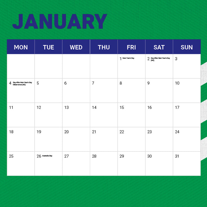 NRL NZ Warriors 2027 Square Wall Calendar