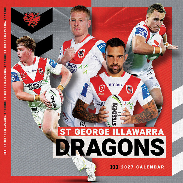 NRL St George Illawarra Dragon 2027 Square Wall Calendar