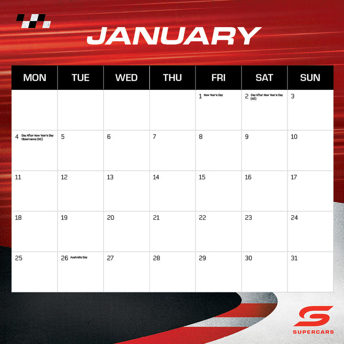 V8 Supercars 2027 Square Wall Calendar