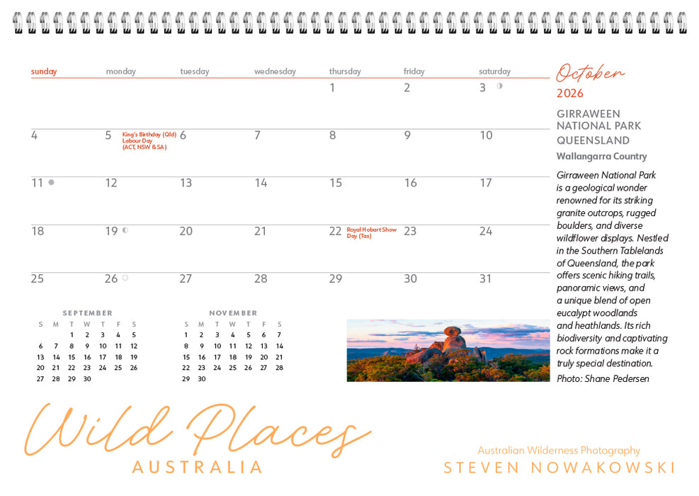 Wild Places of Australia 2026 Desk Easel