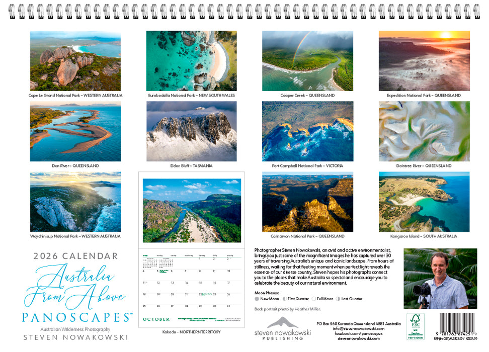 Australia from Above Panoscapes 2026 Large Wall Calendar
