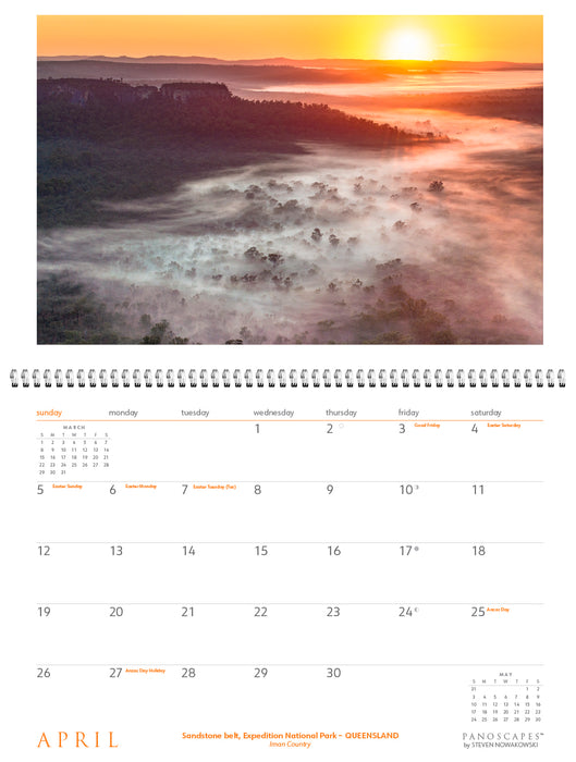 Australia from Above Panoscapes 2026 Large Wall Calendar