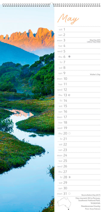 Wild Places of Australia 2027 Slimline Wall Calendar