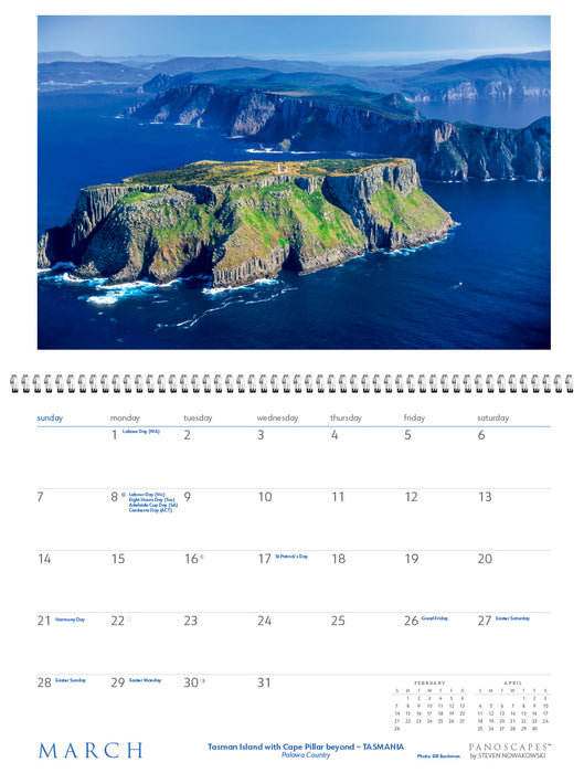 Australia from Above Panoscape 2027 Large Wall Calendar