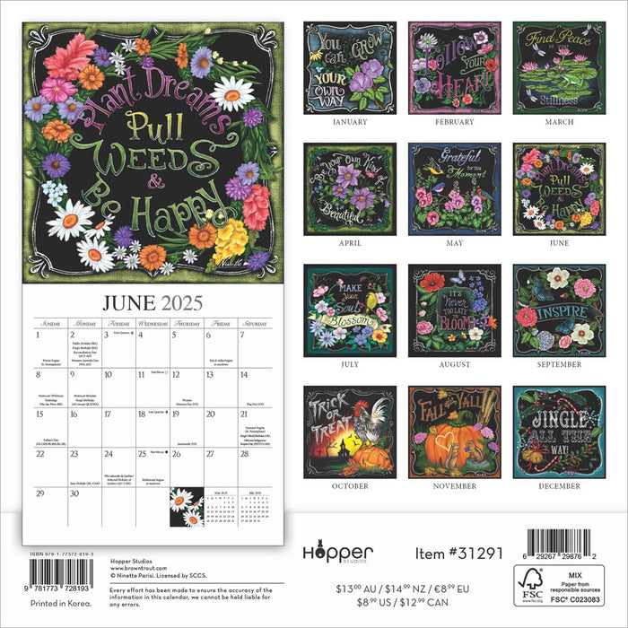 2025 You Can Grow Your Own Way Mini Wall Calendar by  BrownTrout Publishers Inc from Calendar Club