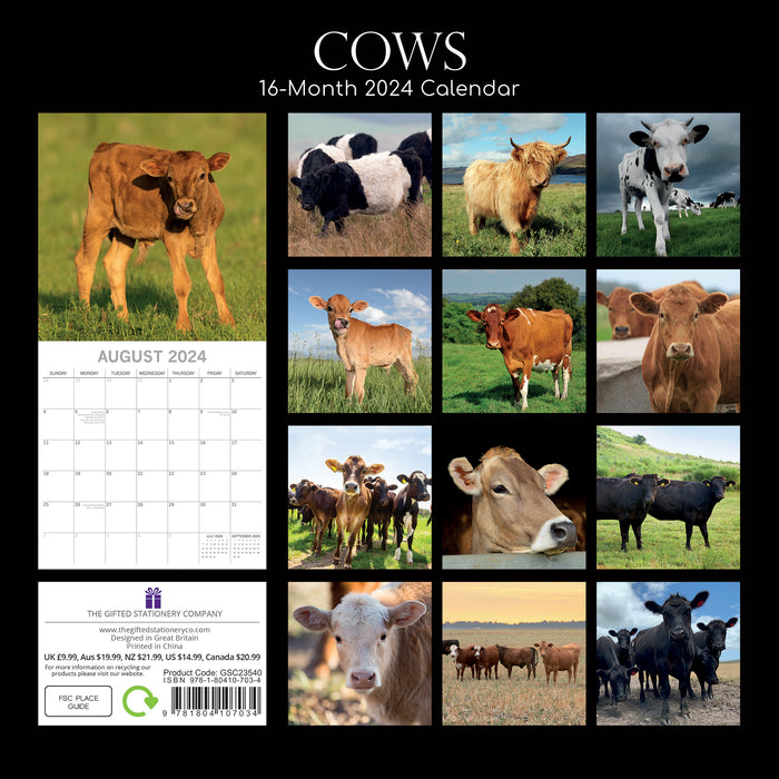2024 Cows Wall Calendar Exclusive) — Calendar Club