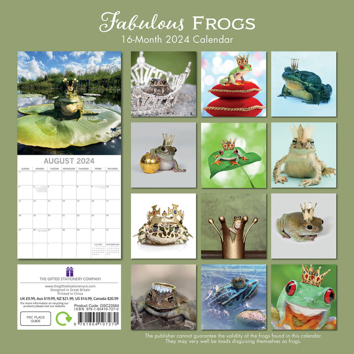 2024 Fabulous Frogs Wall Calendar