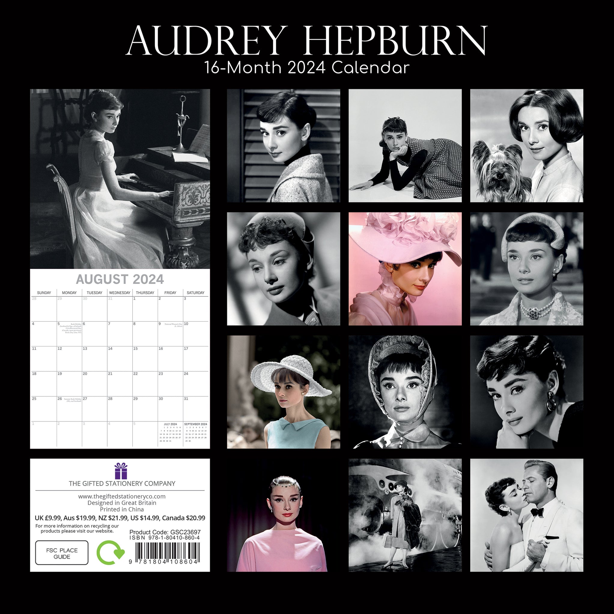 2024 Audrey Hepburn Wall Calendar — Calendar Club