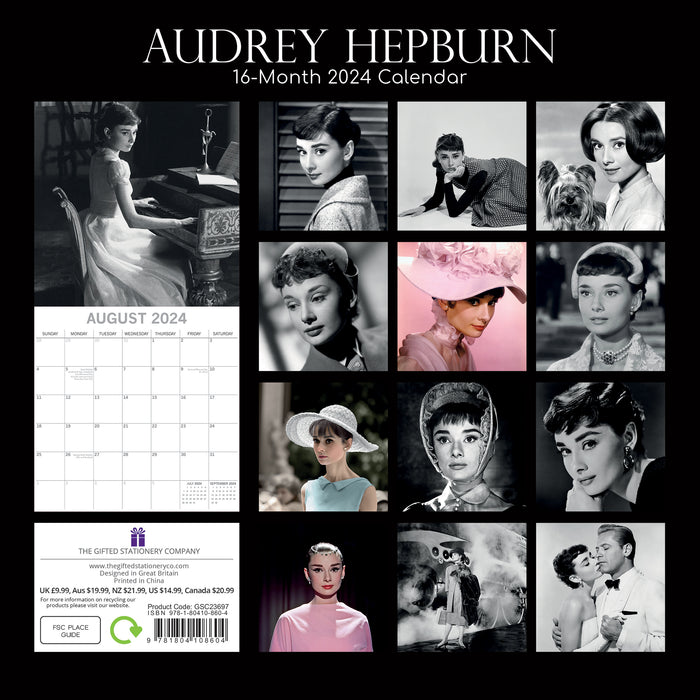 2024 Audrey Hepburn Wall Calendar