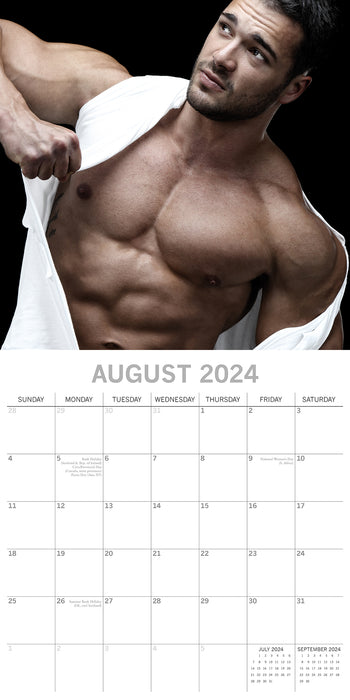 2024 Hot Shirtless Men Wall Calendar