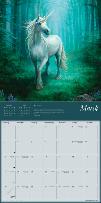 2024 Unicorns by Anne Stokes Wall Calendar