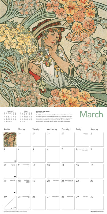 2024 Alphonse Mucha Wall Calendar