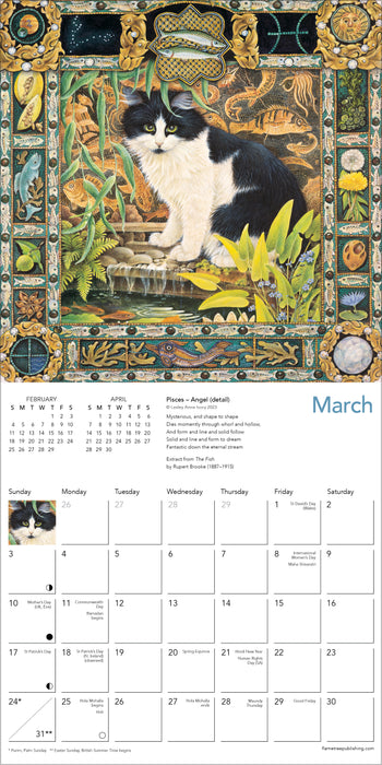 2024 Ivory Cats by Lesley Anne Ivory Mini Wall Calendar