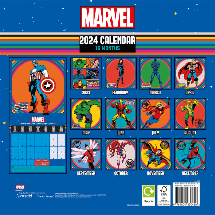 2024 Marvel Comics Wall Calendar