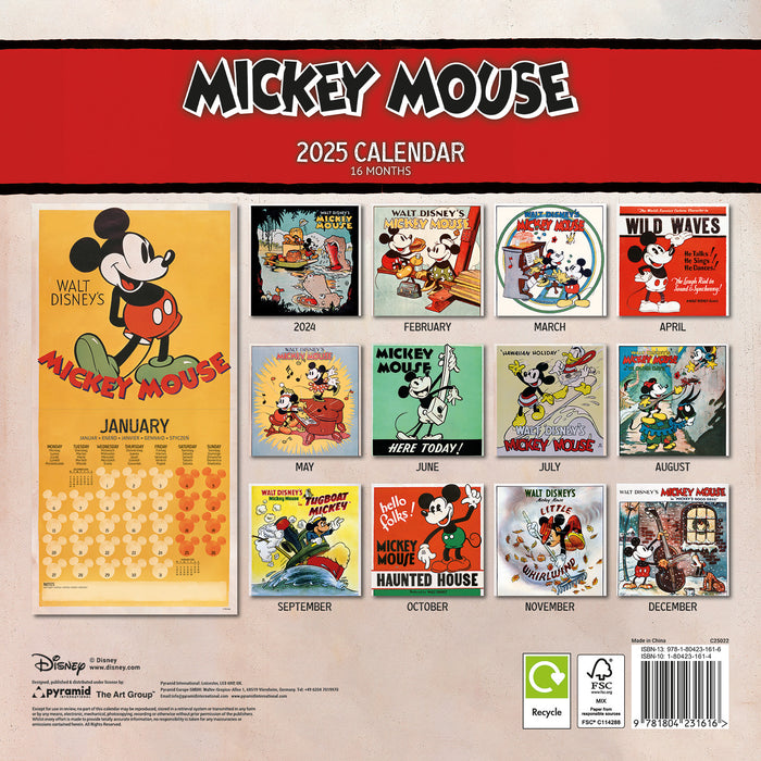 2025 Mickey & Minnie Mouse Wall Calendar