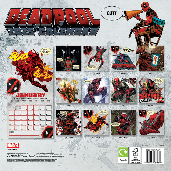 Calendar Club | 2025 Deadpool Marvel Comic Art Wall Calendar calendar-club-2025-deadpool-marvel-comic-art-wall-calendar