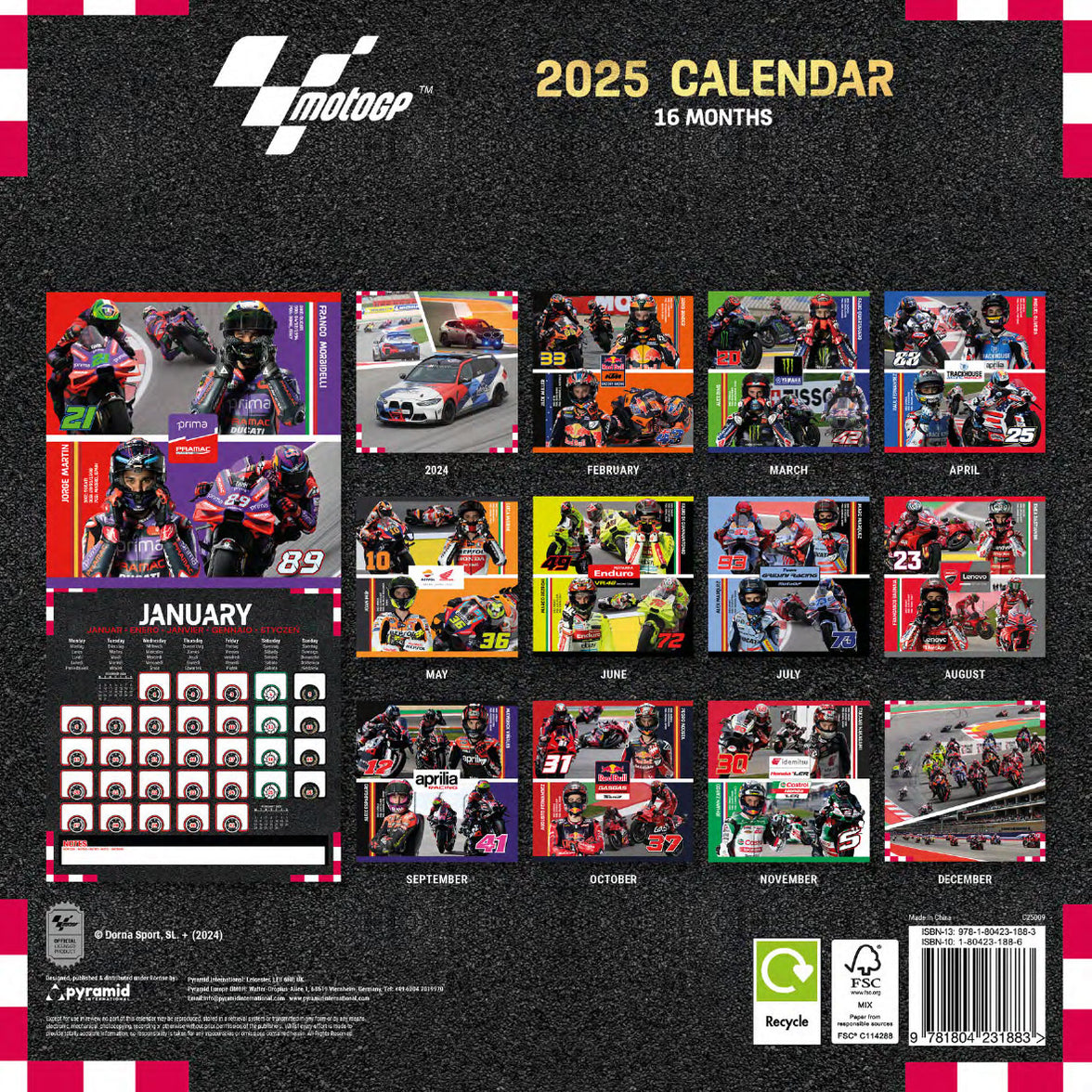 Calendar Club | 2025 Moto GP Wall Calendar