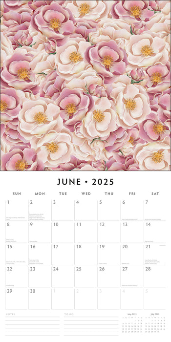 2025 Botanical Flowers Wall Calendar