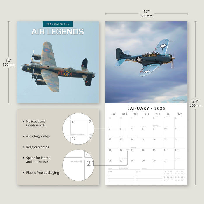 2025 Air Legends Wall Calendar