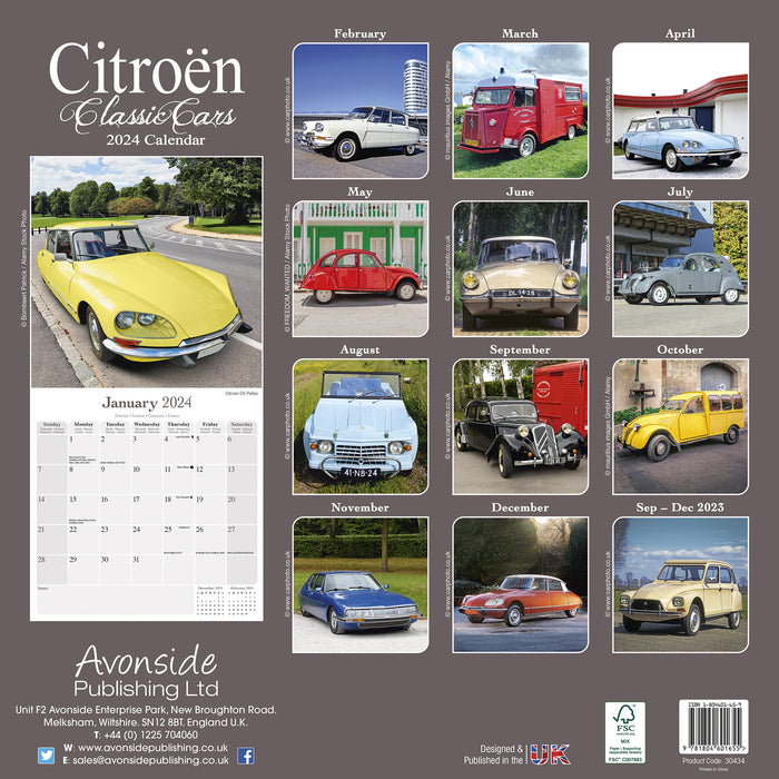 2024 Citroen Classic Cars Wall Calendar (Online Exclusive)