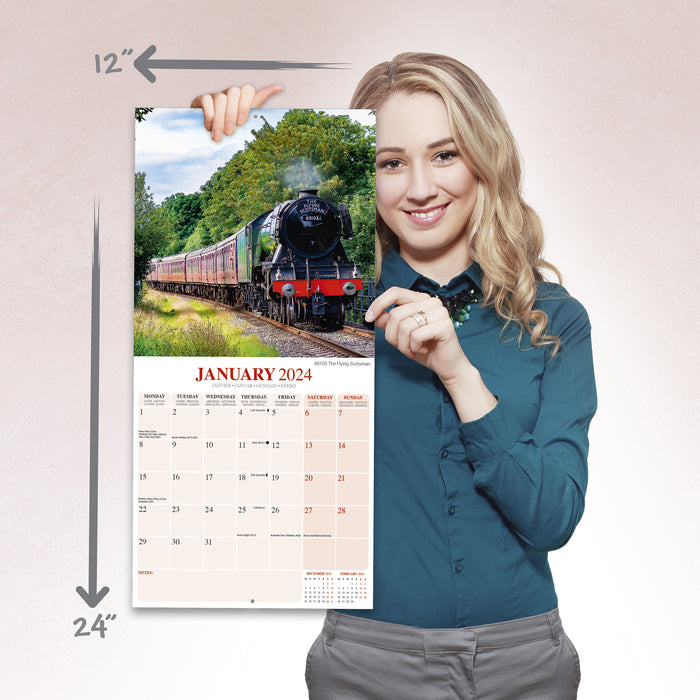 2024 Steam Trains Wall Calendar