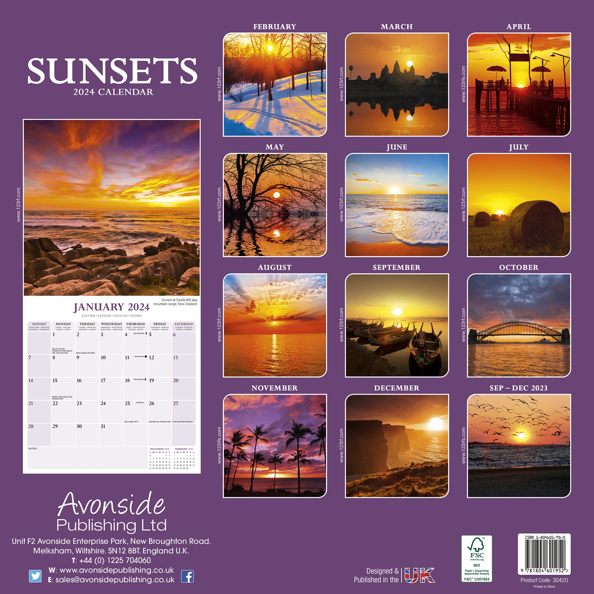 2024 Sunsets Wall Calendar Exclusive) — Calendar Club