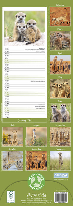 2024 Meerkats Slimline Calendar
