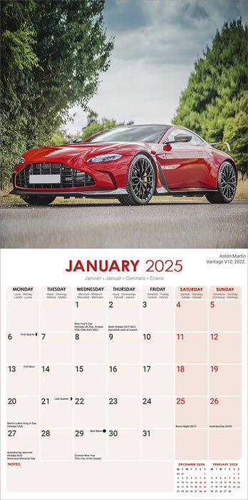2025 Aston Martin Wall Calendar