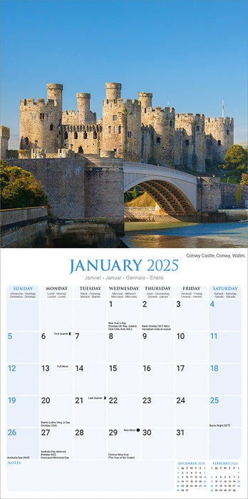 2025 Castles Wall Calendar