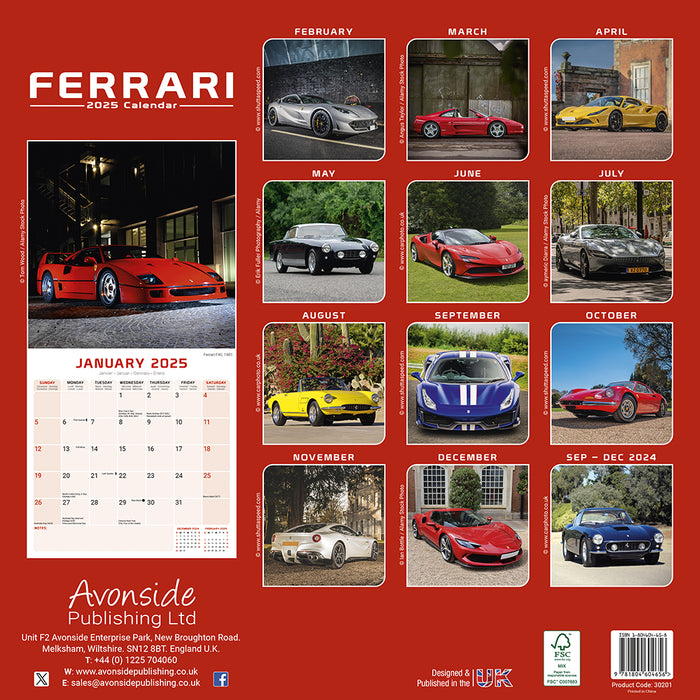2025 Ferrari Wall Calendar