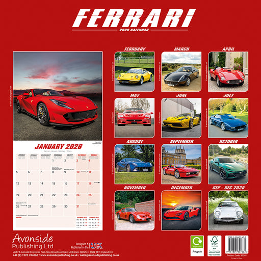 Ferrari 2026 Square Wall Calendar