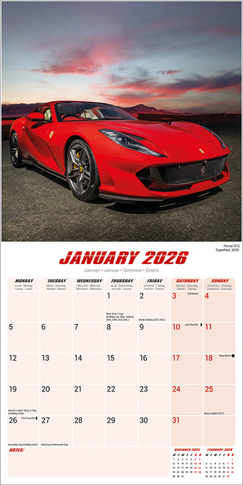Ferrari 2026 Square Wall Calendar