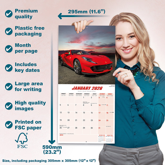 Ferrari 2026 Square Wall Calendar