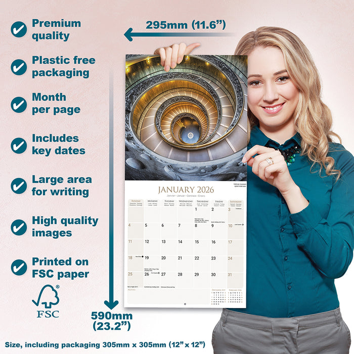 Rome 2026 Square Wall Calendar (Online Exclusive)