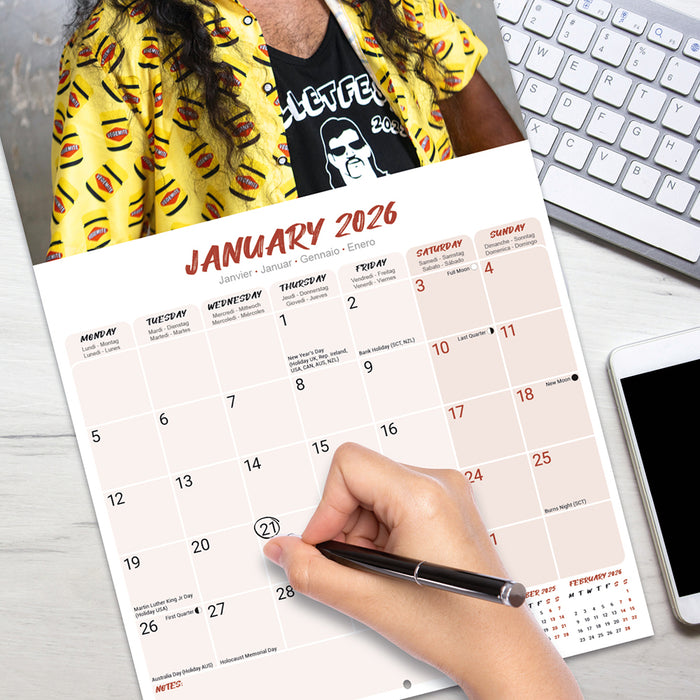 Mullets with Mulletfest 2026 Square Wall Calendar