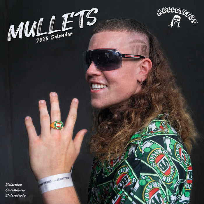 Mullets with Mulletfest 2026 Square Wall Calendar