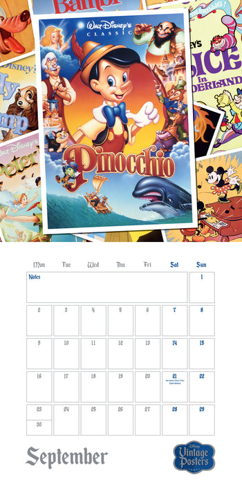 2024 Disney Vintage Posters Wall Calendar