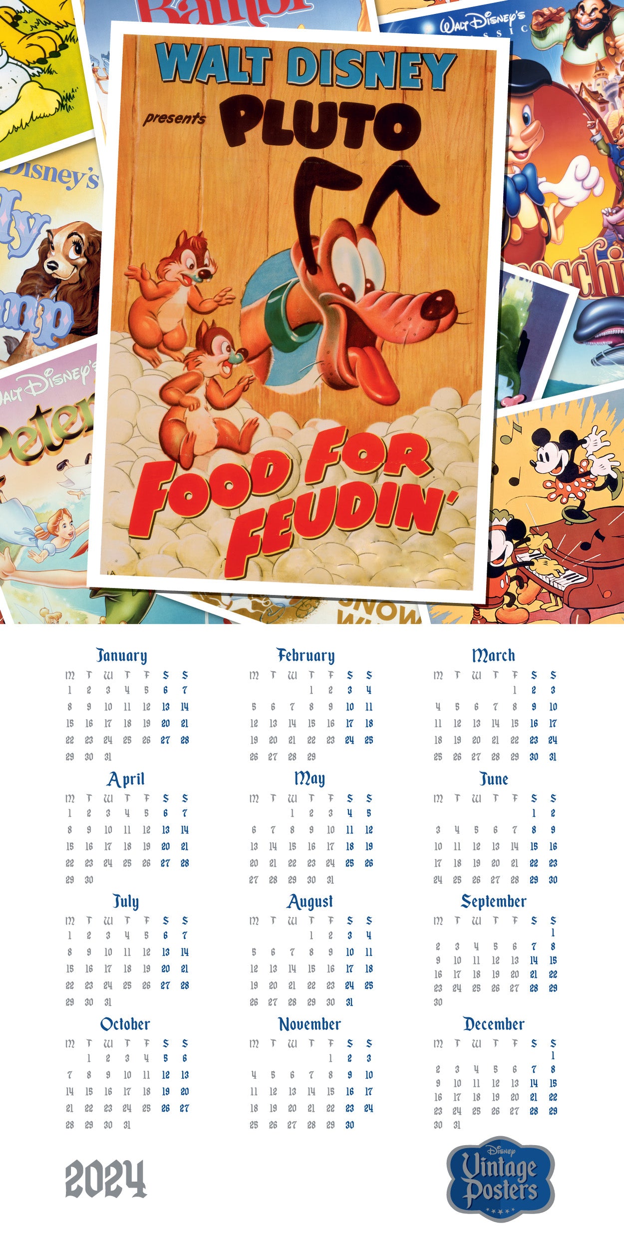 2024 Disney Vintage Posters Wall Calendar — Calendar Club