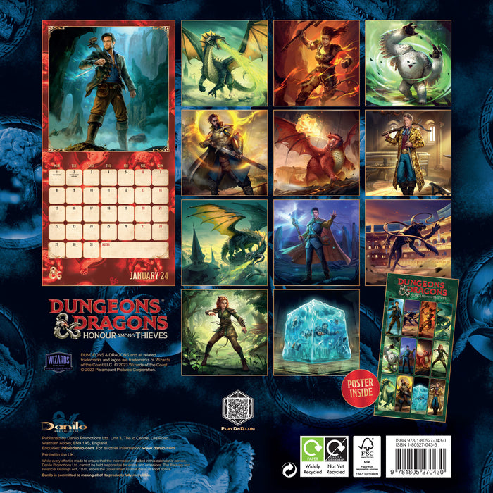 2024 Dungeons & Dragons Wall Calendar