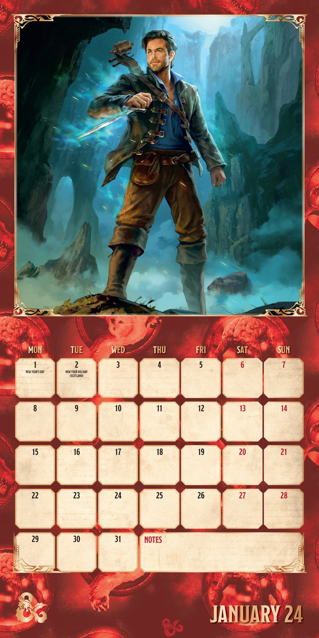 2024 Dungeons Dragons Wall Calendar Calendar Club   9781805270430 2 1050x2100 