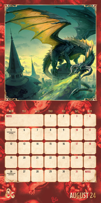 2024 Dungeons & Dragons Wall Calendar
