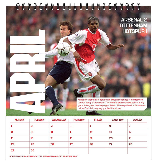 2024 Arsenal FC Desk Easel Calendar — Calendar Club