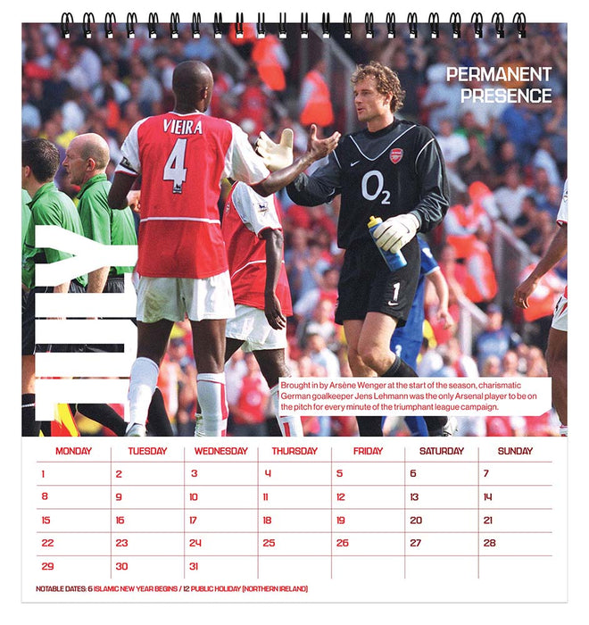 2024 Arsenal FC Desk Easel Calendar