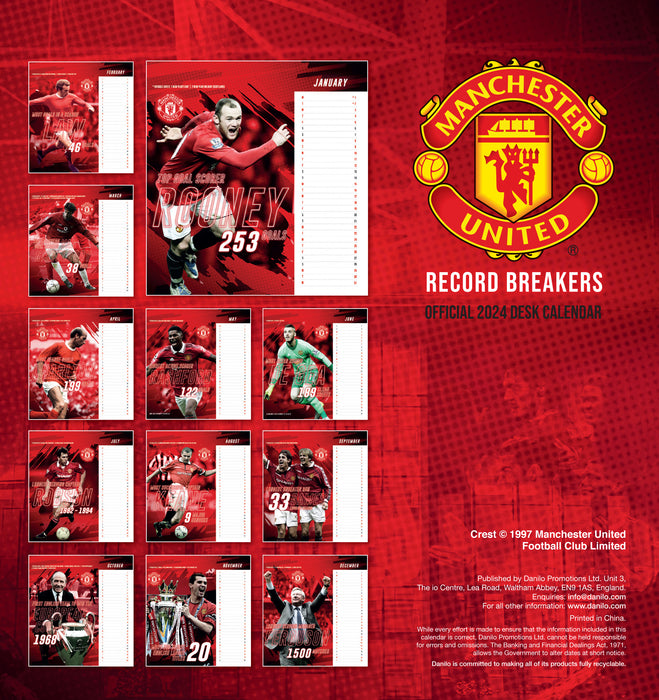 2024 Manchester United FC Desk Easel Calendar