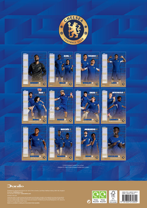 2024 Chelsea FC Large Wall Calendar